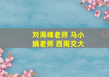 刘海峰老师 马小娟老师 西南交大